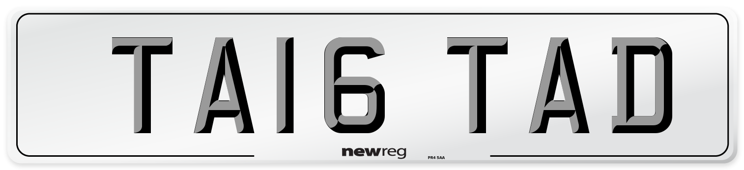TA16 TAD Number Plate from New Reg